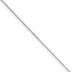 0.8mm, 14k White Gold, Diamond Cut Cable Chain Necklace