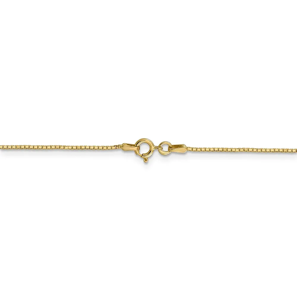 0.9mm 14k Yellow Gold Box Chain w/Spring Ring Necklace