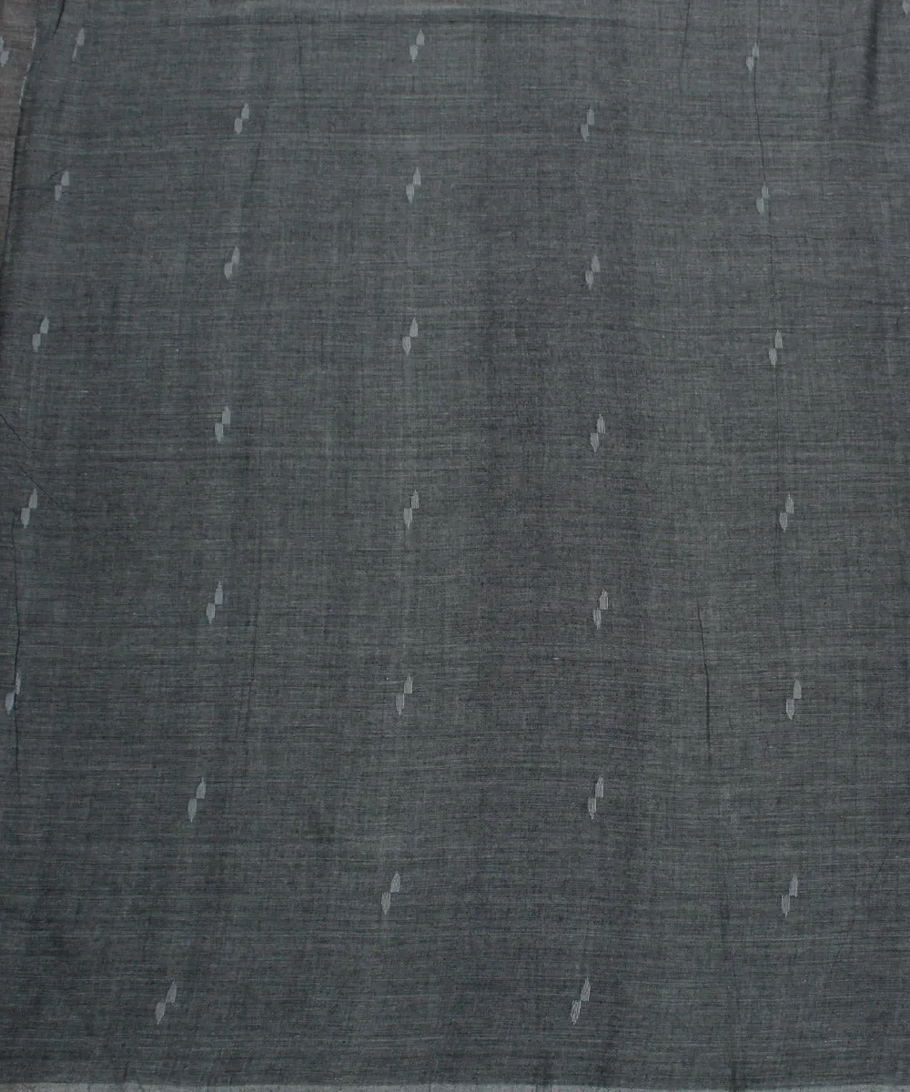 1.1m Grey white handwoven cotton jamdani fabric