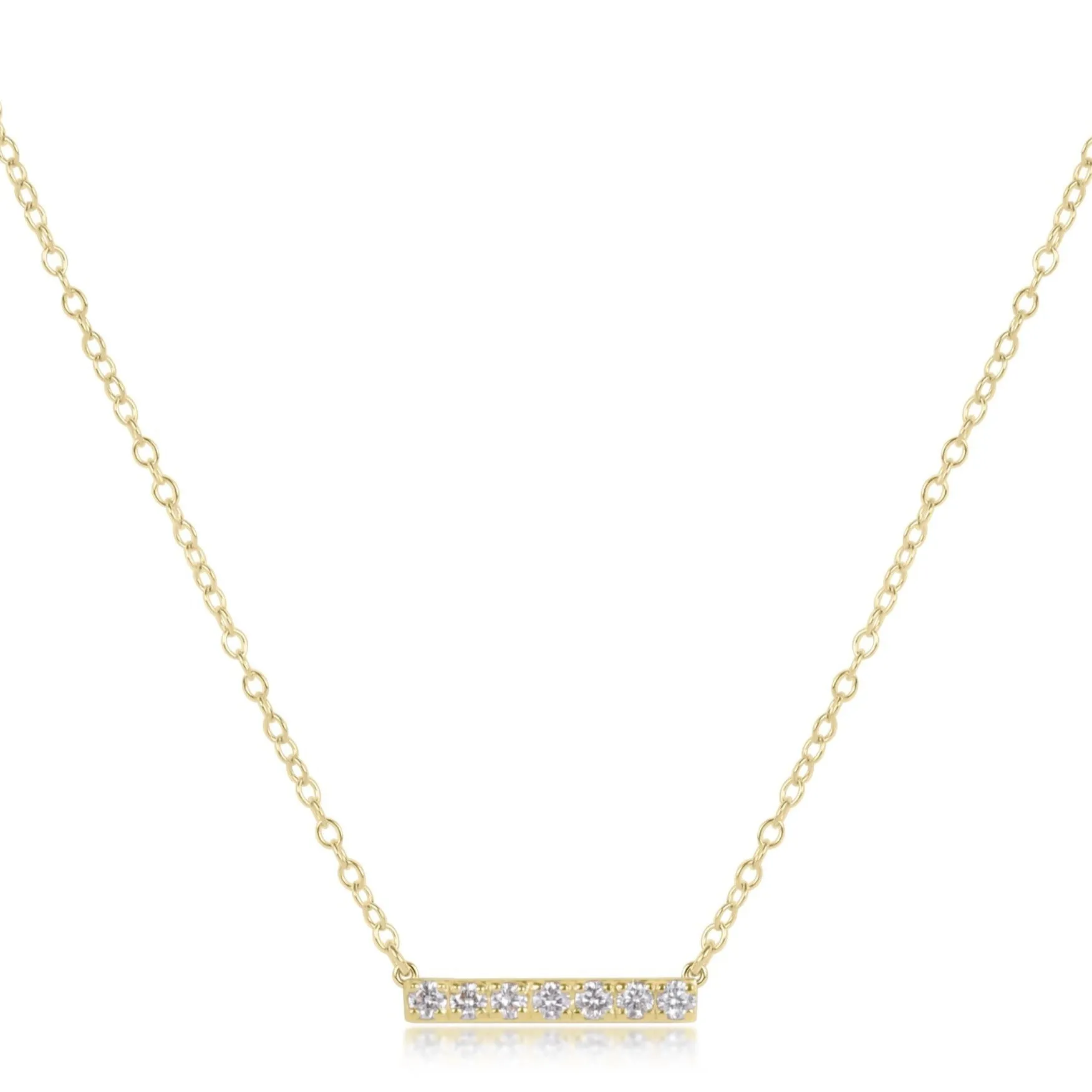 14kt Gold and Diamond Significance Bar Necklace - Seven