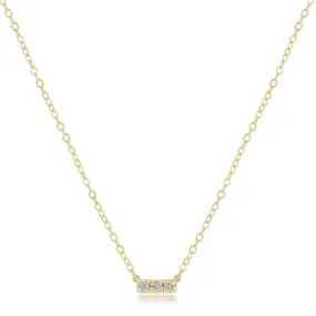 14kt Gold and Diamond Significance Bar Necklace - Three