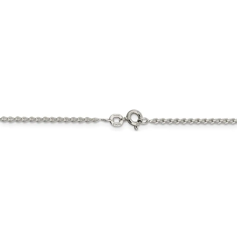 1.5mm Sterling Silver Solid Open Curb Chain Necklace