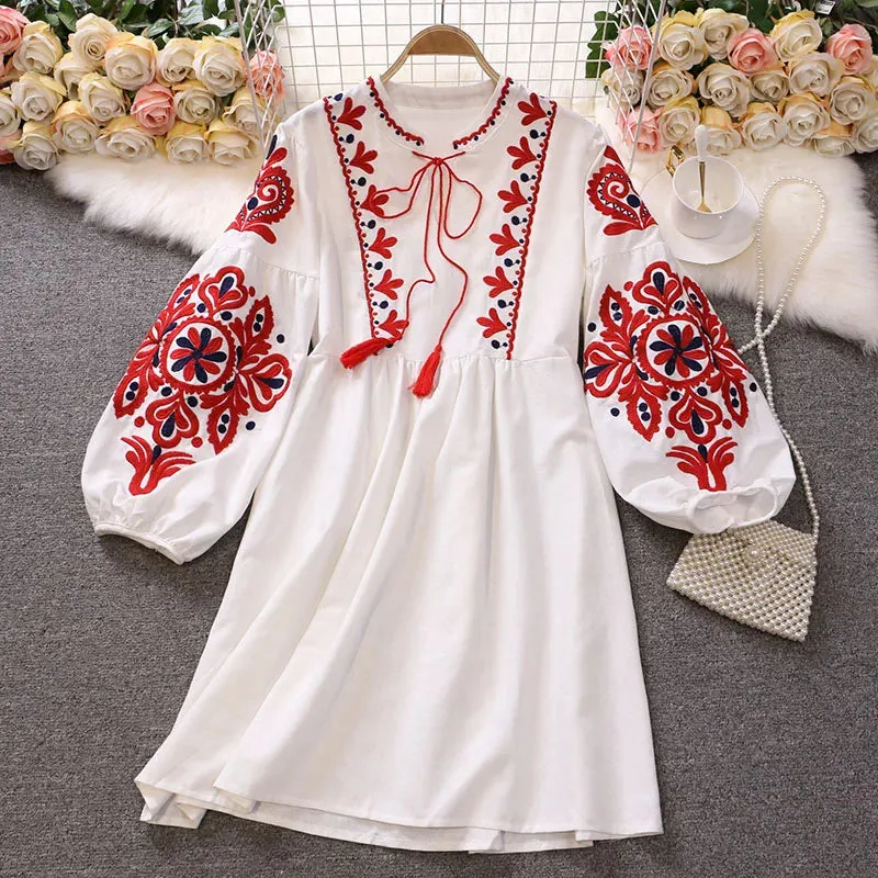 2024 Retro Bohemian Holiday Dress for Women Boho Dress