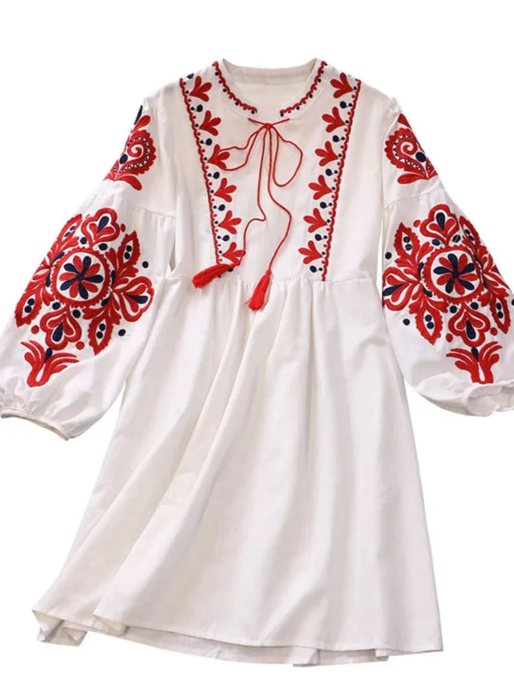 2024 Retro Bohemian Holiday Dress for Women Boho Dress