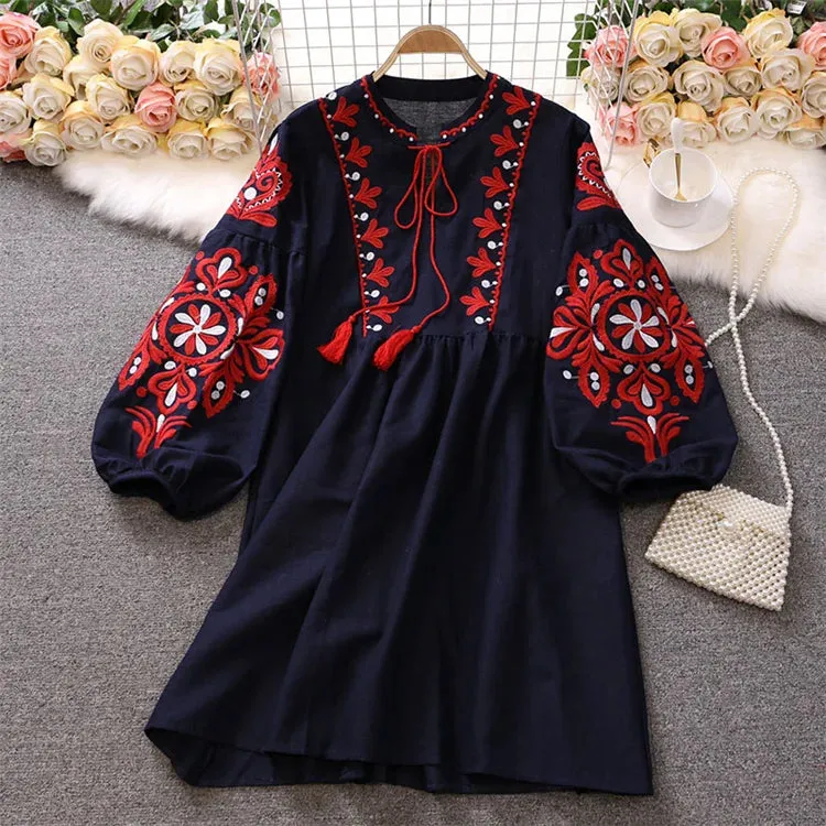 2024 Retro Bohemian Holiday Dress for Women Boho Dress