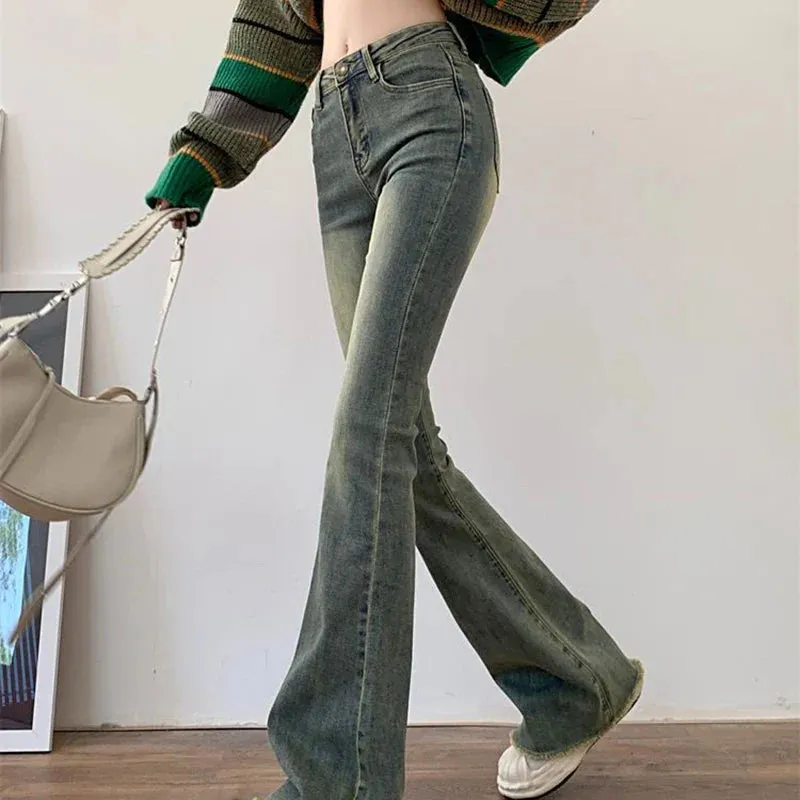 2024 Vintage Washed Flare Skinny Jeans