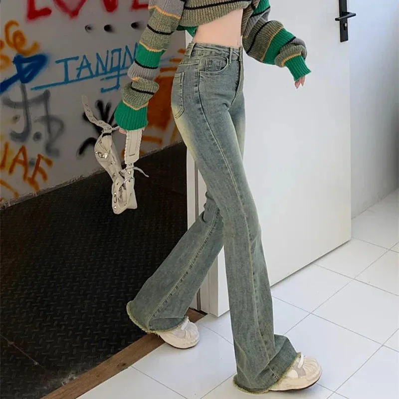 2024 Vintage Washed Flare Skinny Jeans