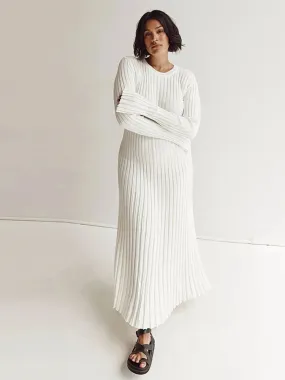 2024 White Pleated Long Robes Summer Lady Office Maxi Dress