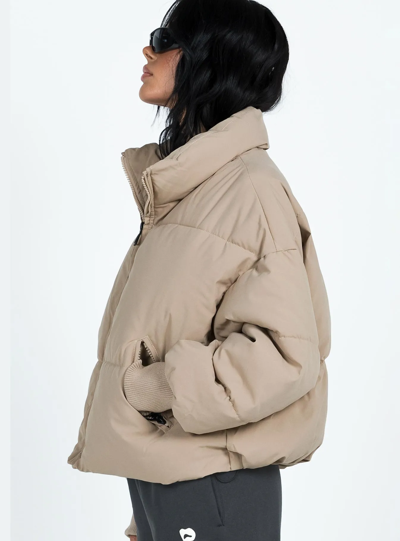 7th Avenue Puffer Jacket Beige