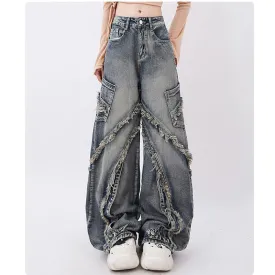 90’s Throwback Distressed Wide Leg Jeans