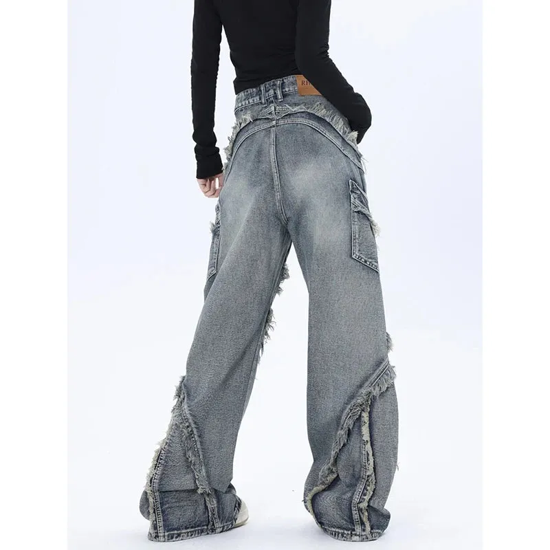 90’s Throwback Distressed Wide Leg Jeans