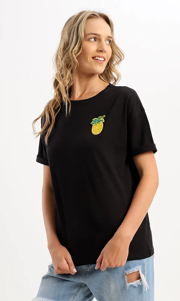 94962 Shiny Pineapple Black Short Sleeves Tee