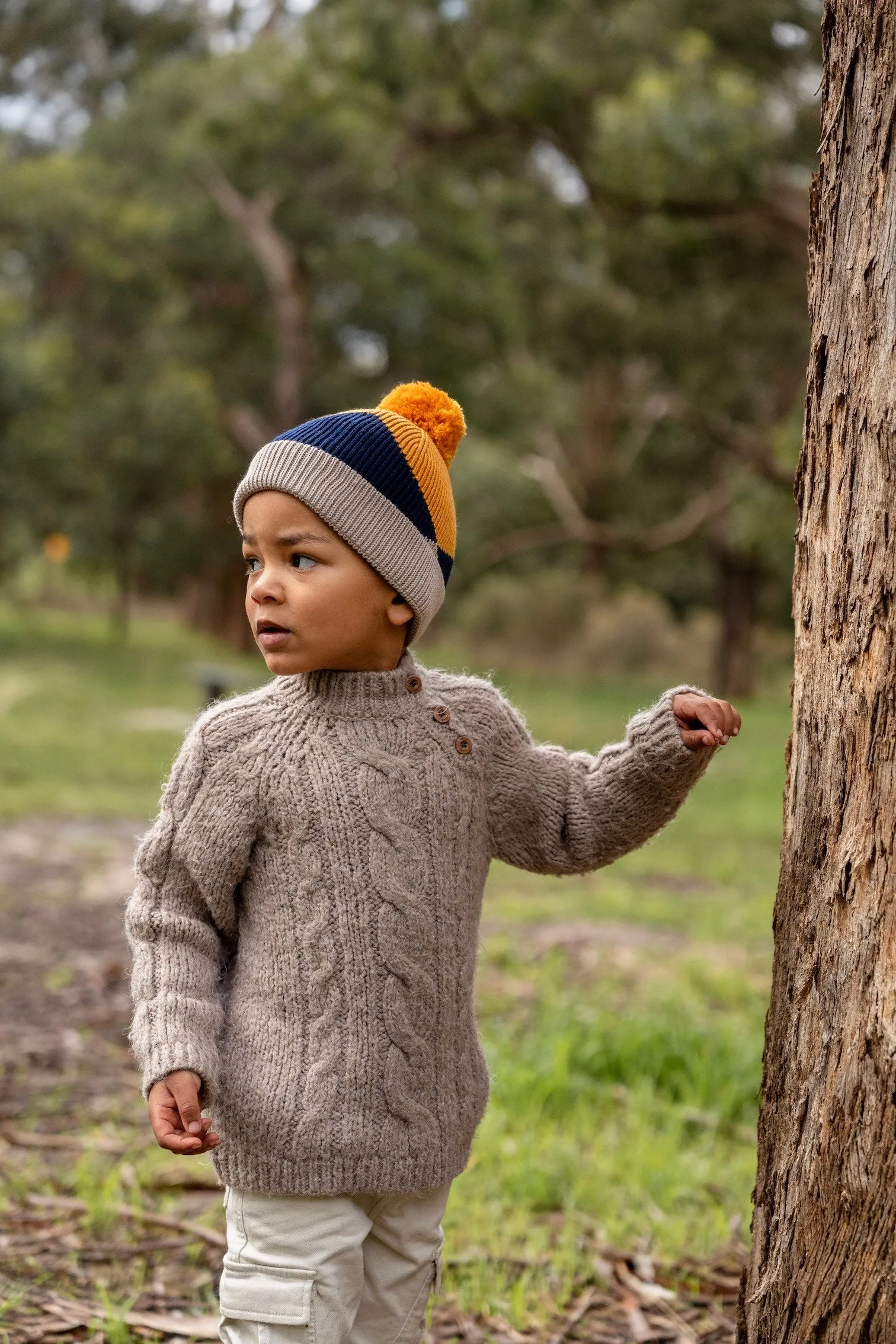 Acorn Hidden Valley Merino Beanie - Mustard