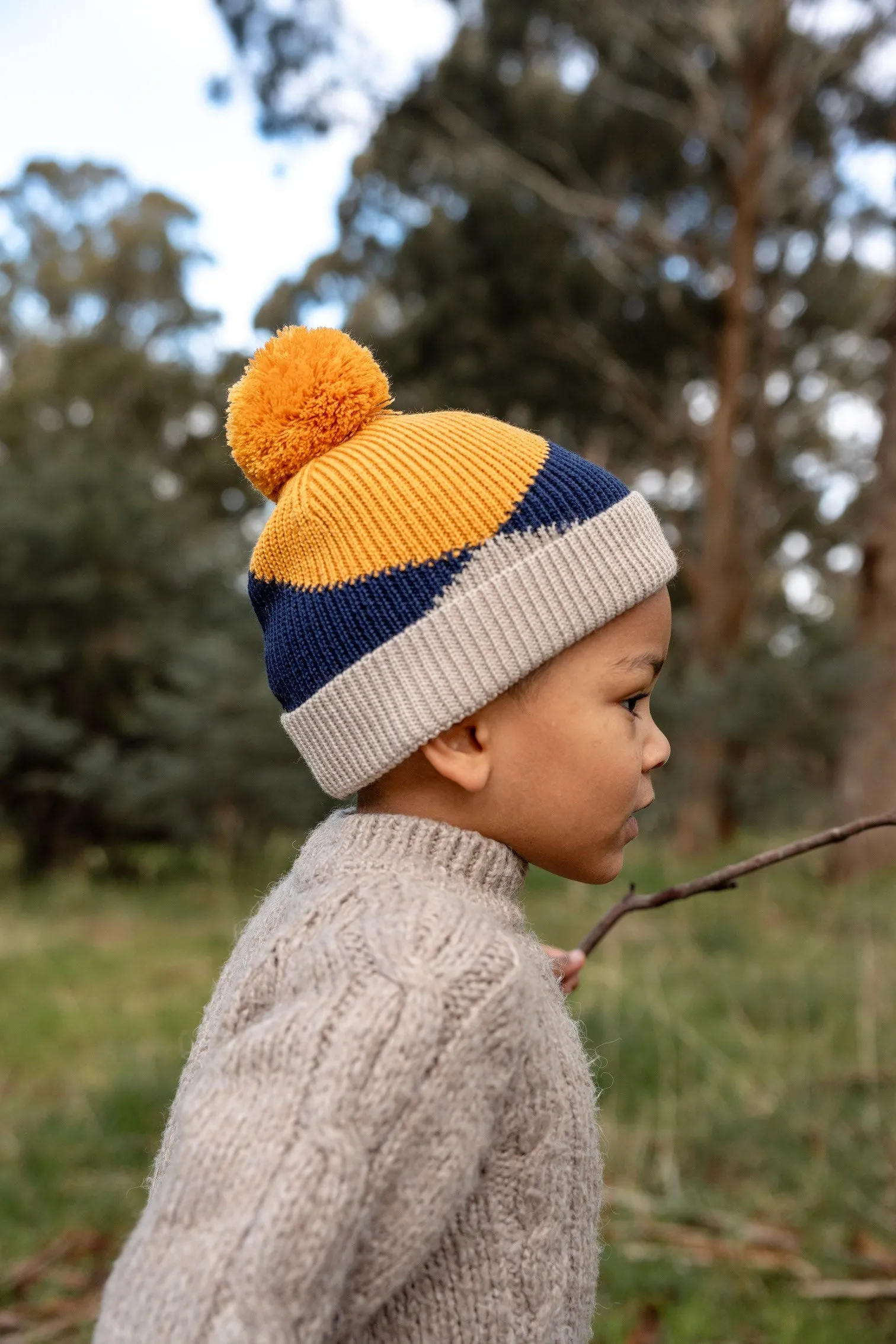 Acorn Hidden Valley Merino Beanie - Mustard