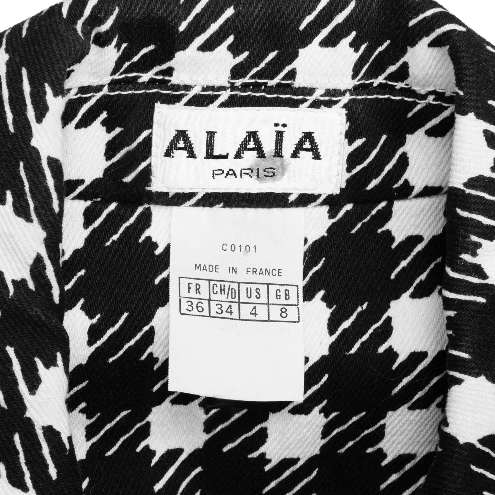 Alaïa Spring 1991 Runway Tati Houndstooth Jacket Pants Ensemble