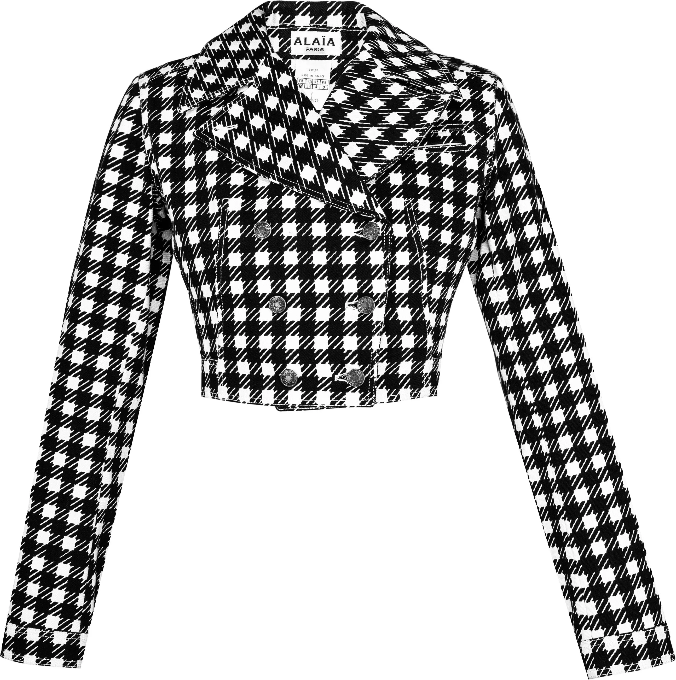 Alaïa Spring 1991 Runway Tati Houndstooth Jacket Pants Ensemble