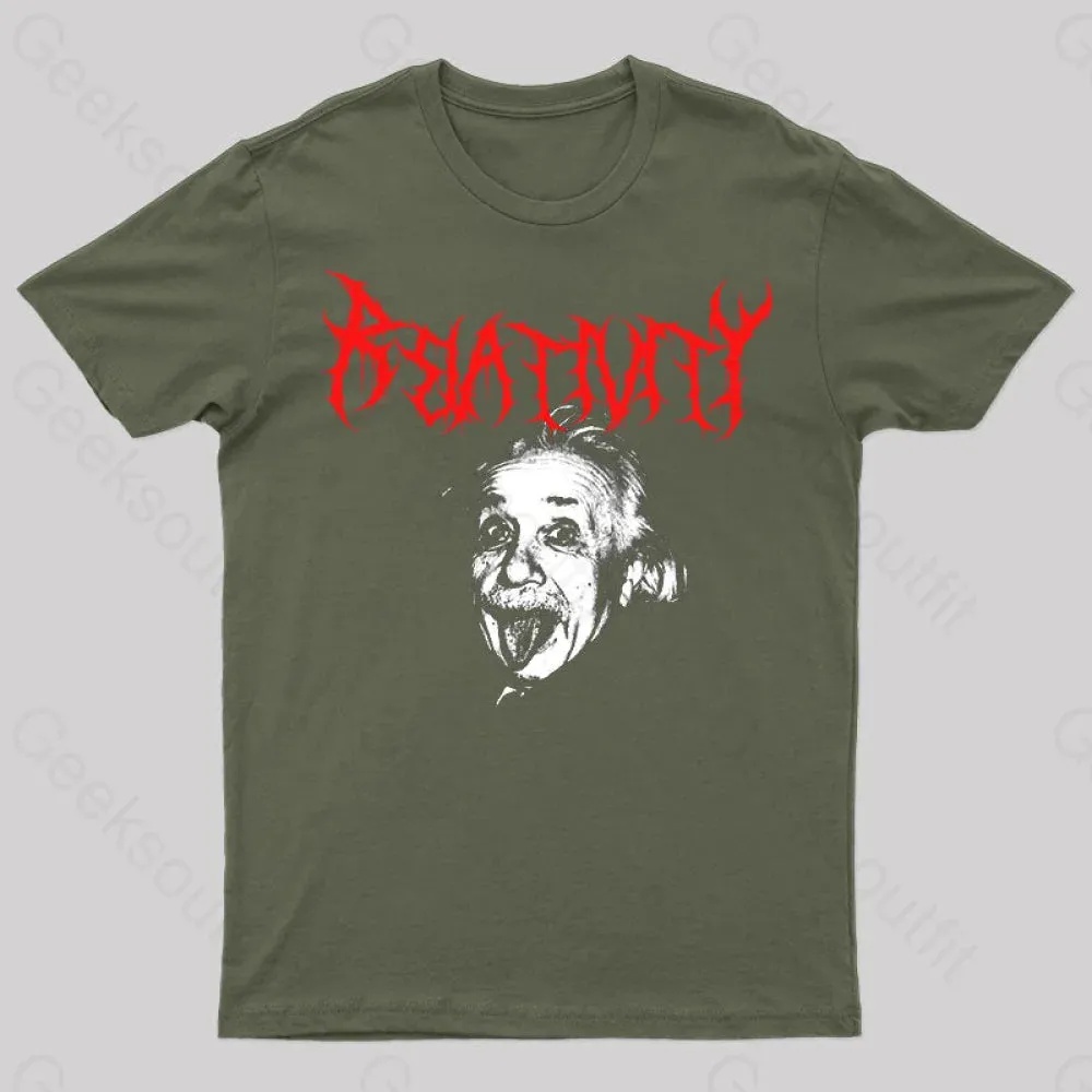 Albert Einstein Black Metal Geek T-Shirt