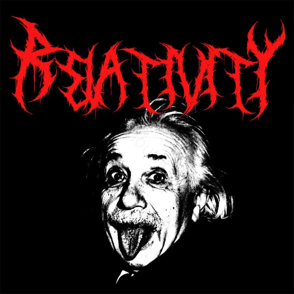 Albert Einstein Black Metal Geek T-Shirt