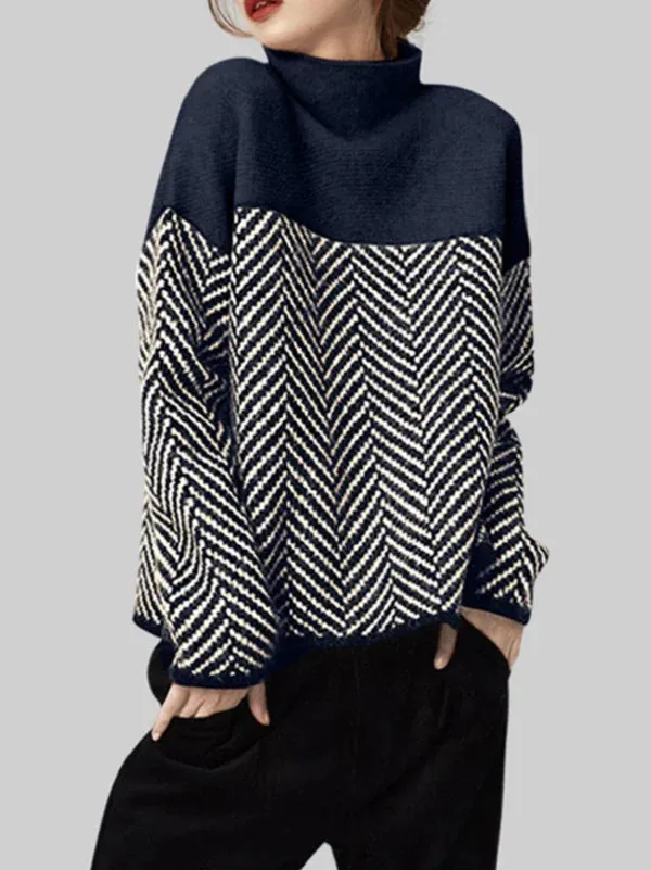 ALICE™ | Cozy Contrast Turtleneck Sweater