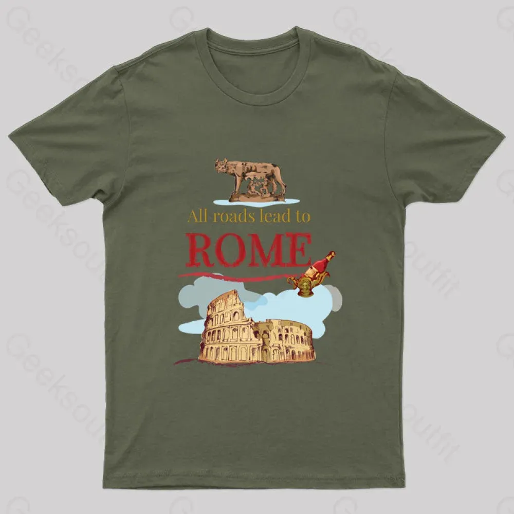 All Roads Lead to Rome Nerd T-Shirt