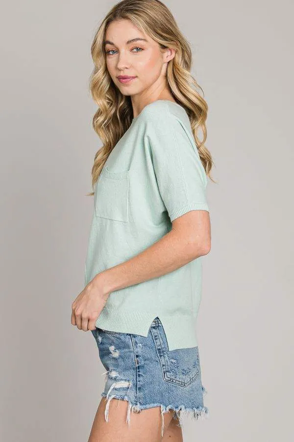 Allie - Super soft fine-guage top Green Meadow