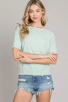 Allie - Super soft fine-guage top Green Meadow