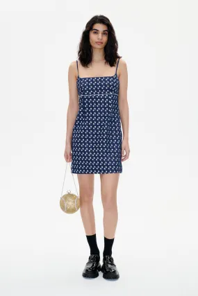 ALVERA | Blue Jacquard Dot