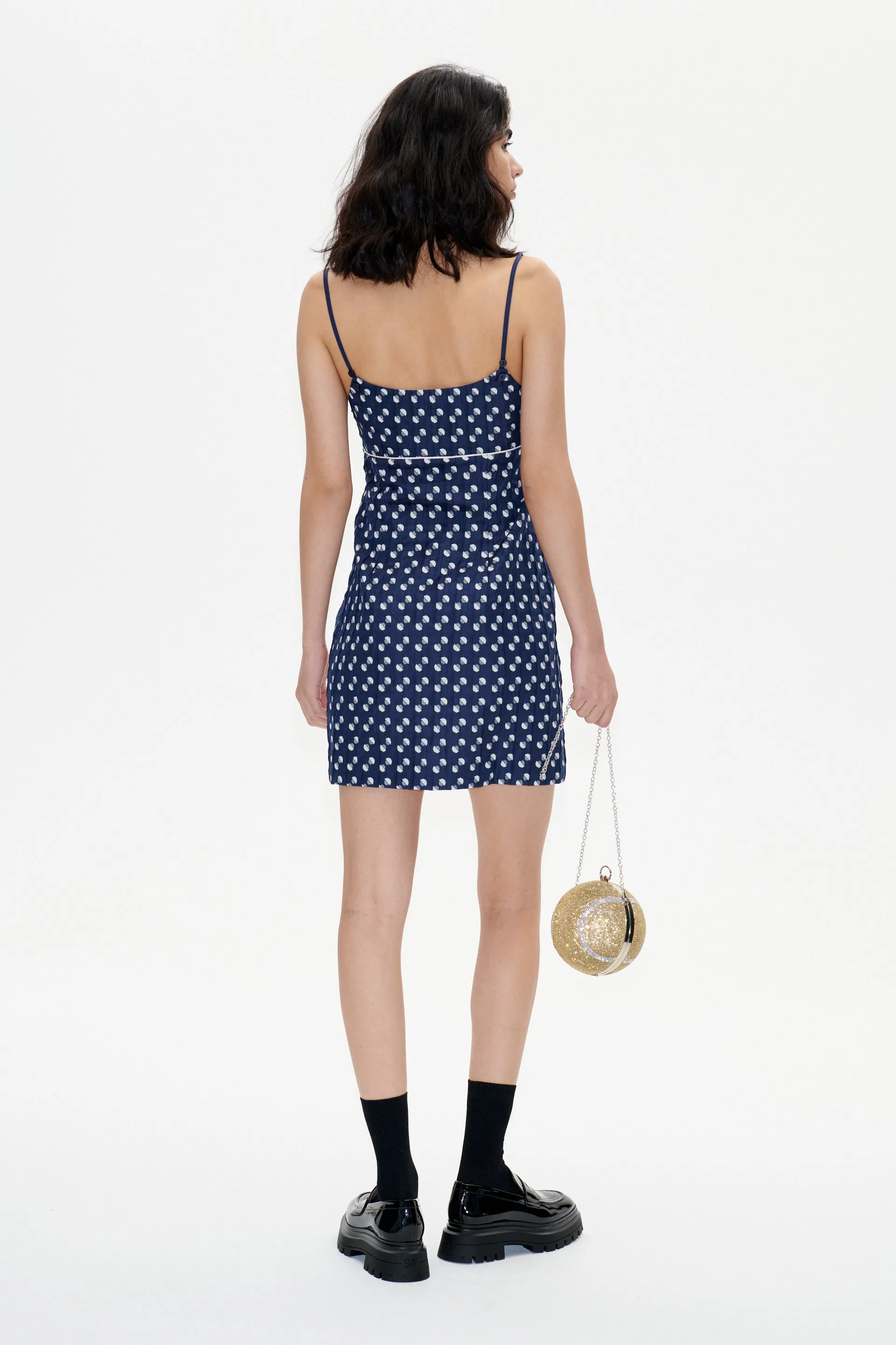 ALVERA | Blue Jacquard Dot