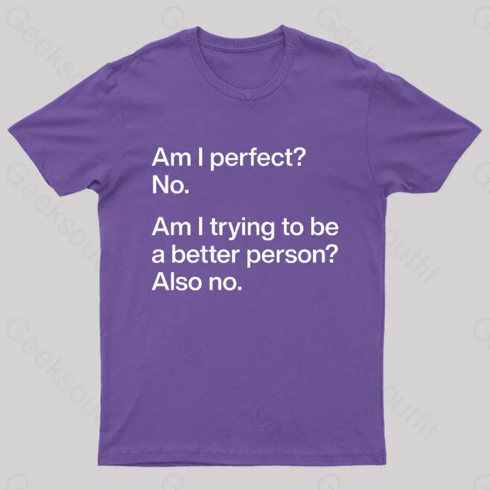 Am I Perfect No Geek T-Shirt