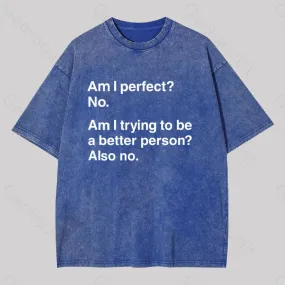 Am I Perfect No Washed T-shirt