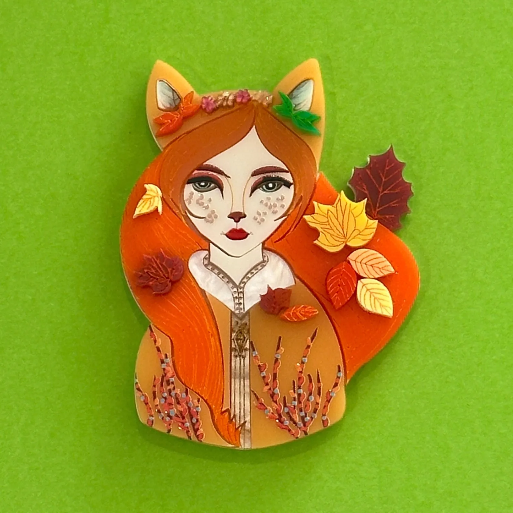 Amber the fabulous 🦊 - Brooch - Set of 4