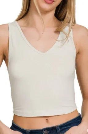 Amelie Crop Tank - Sand