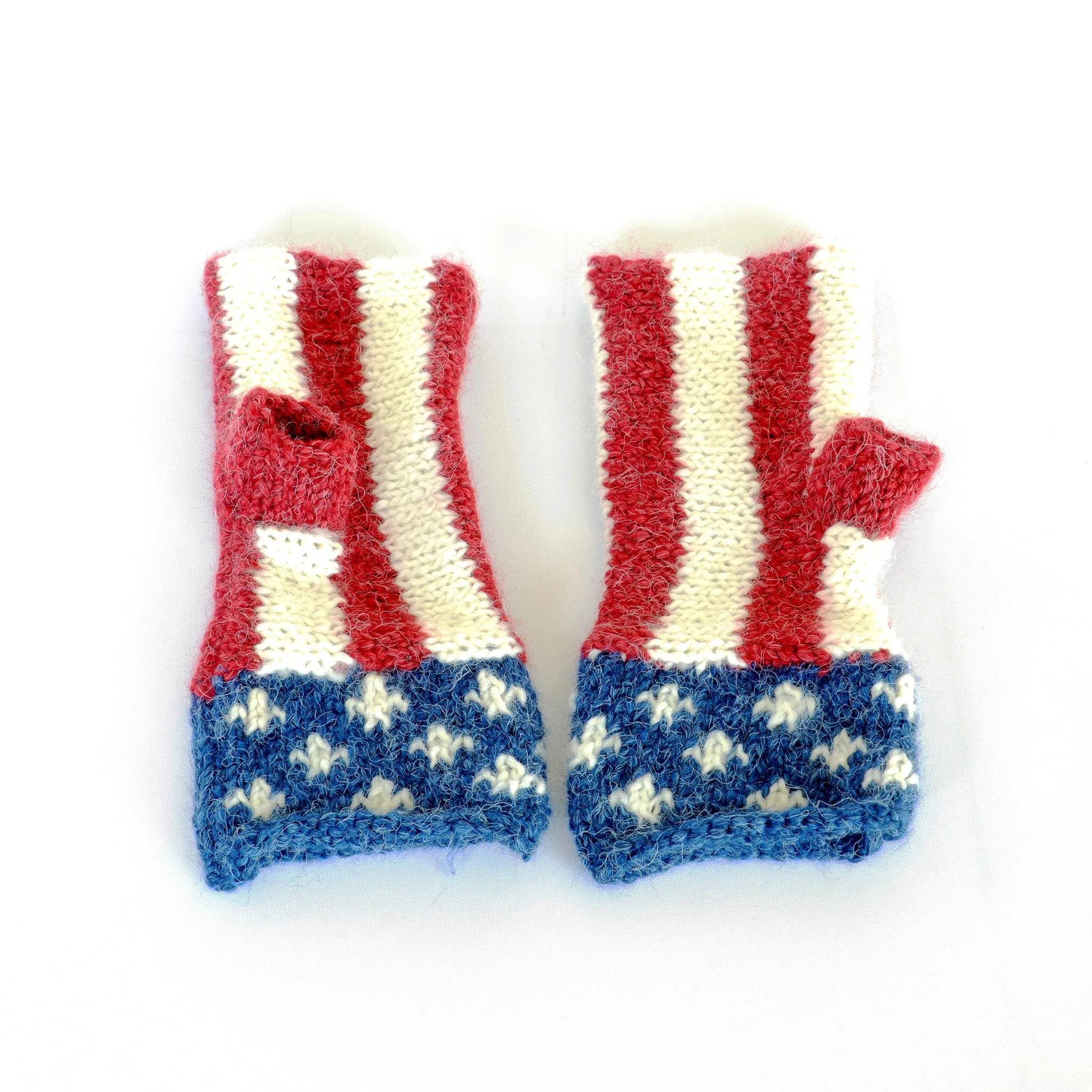 American Flag Fingerless Mittens