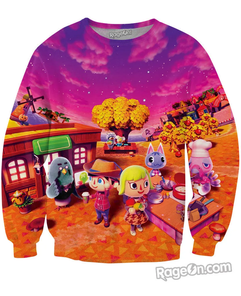 Animal Crossing New Leaf Autumn Crewneck Sweatshirt