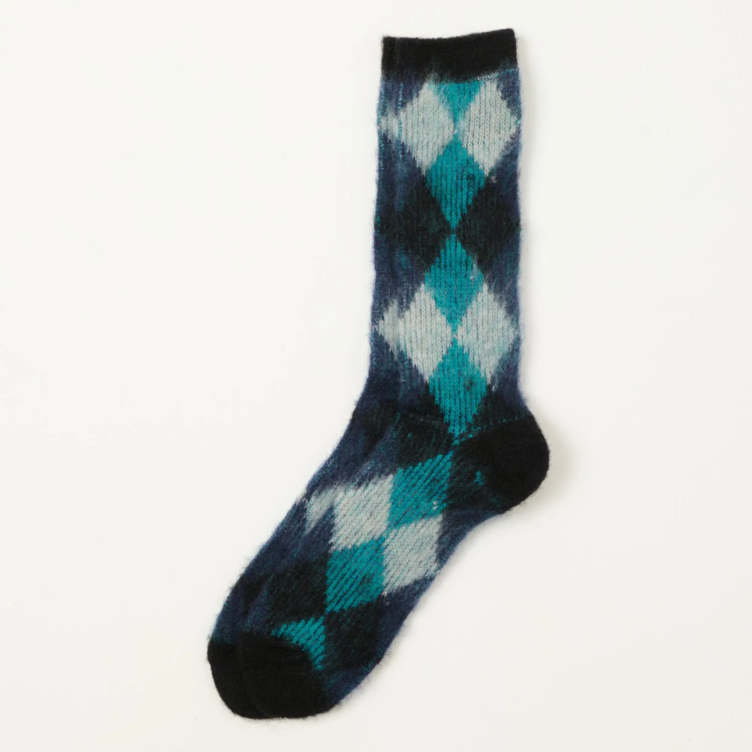 Anonymous Ism Napping Argyle JQ Crew Sock - Black