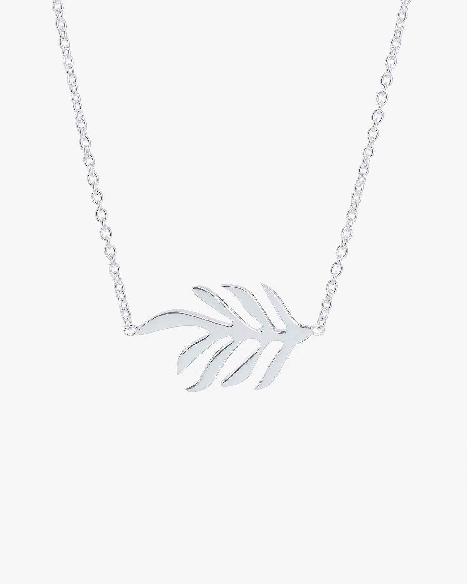 Autumn Leaf single necklace silver