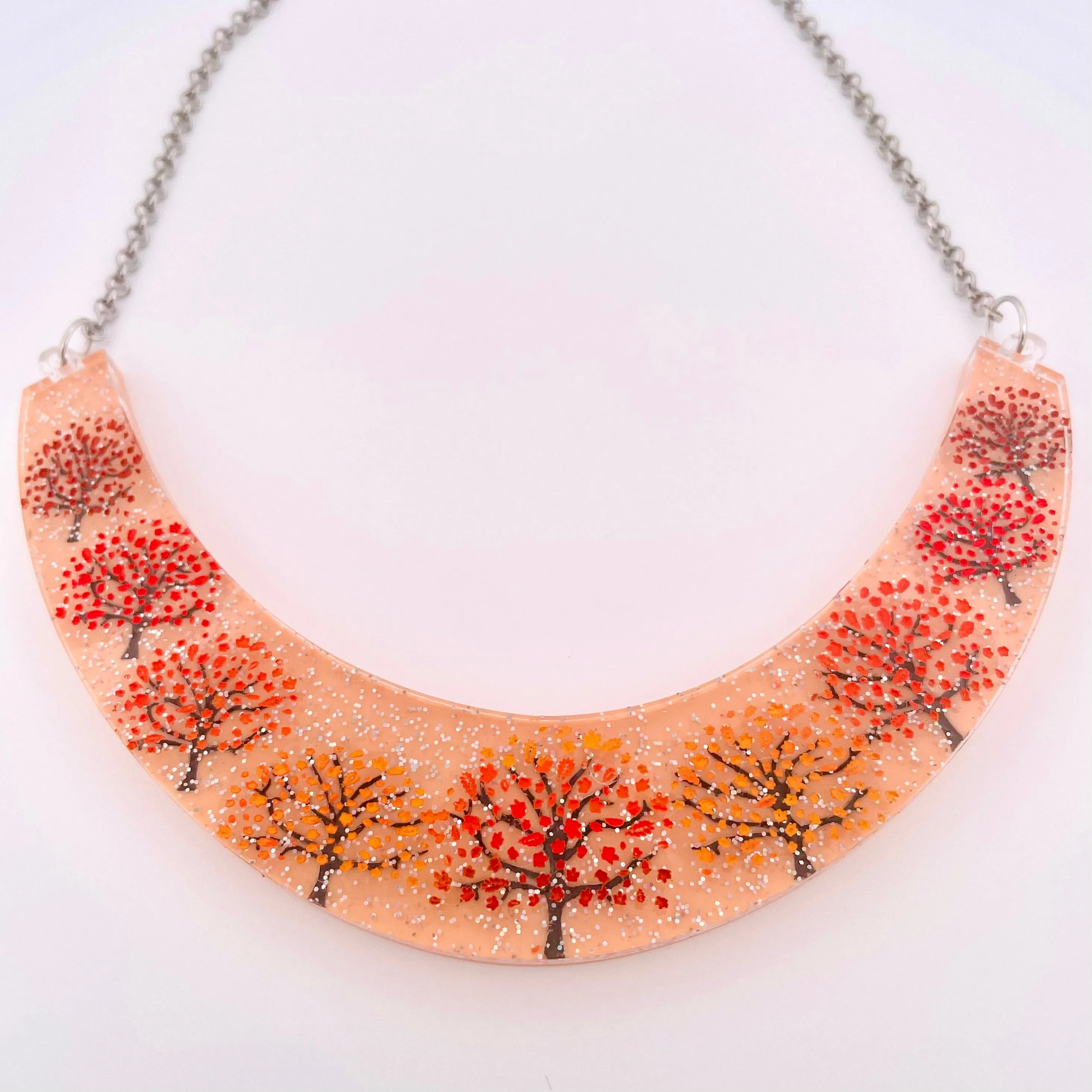 Autumn tree - necklace - Set of 2