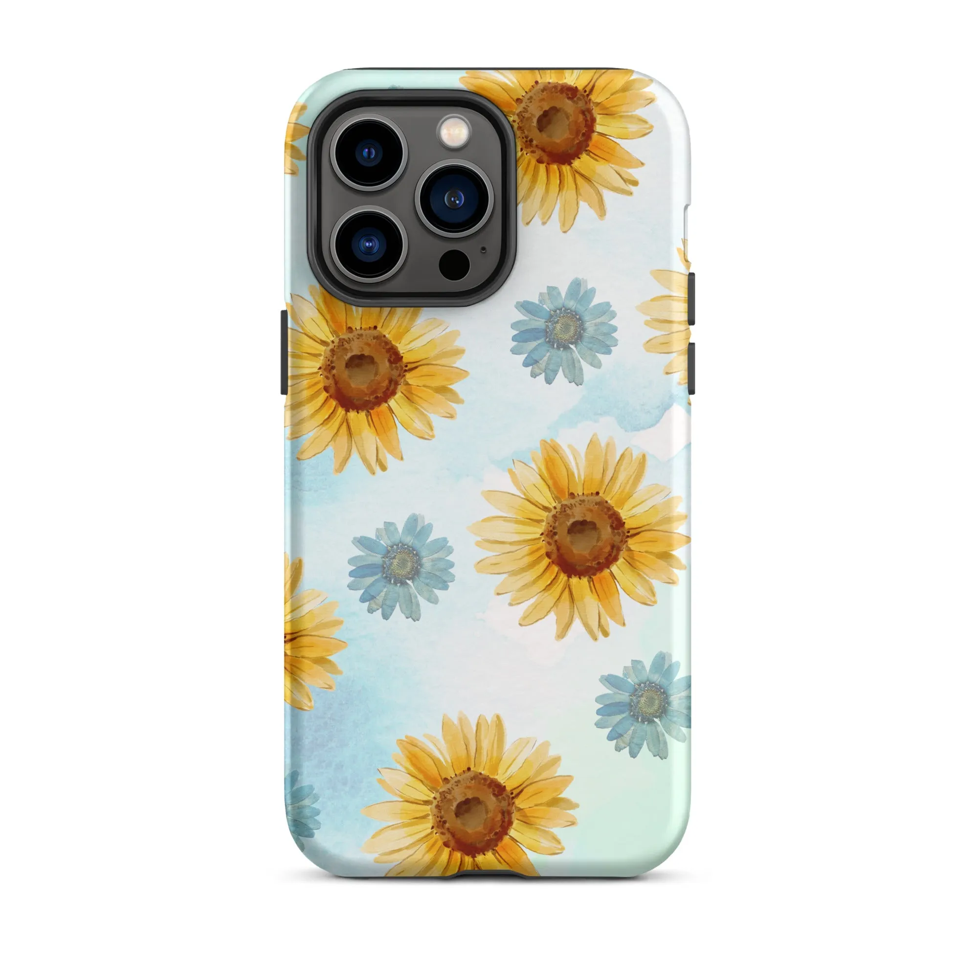 Azure Autumn Blossoms Premium iPhone Case