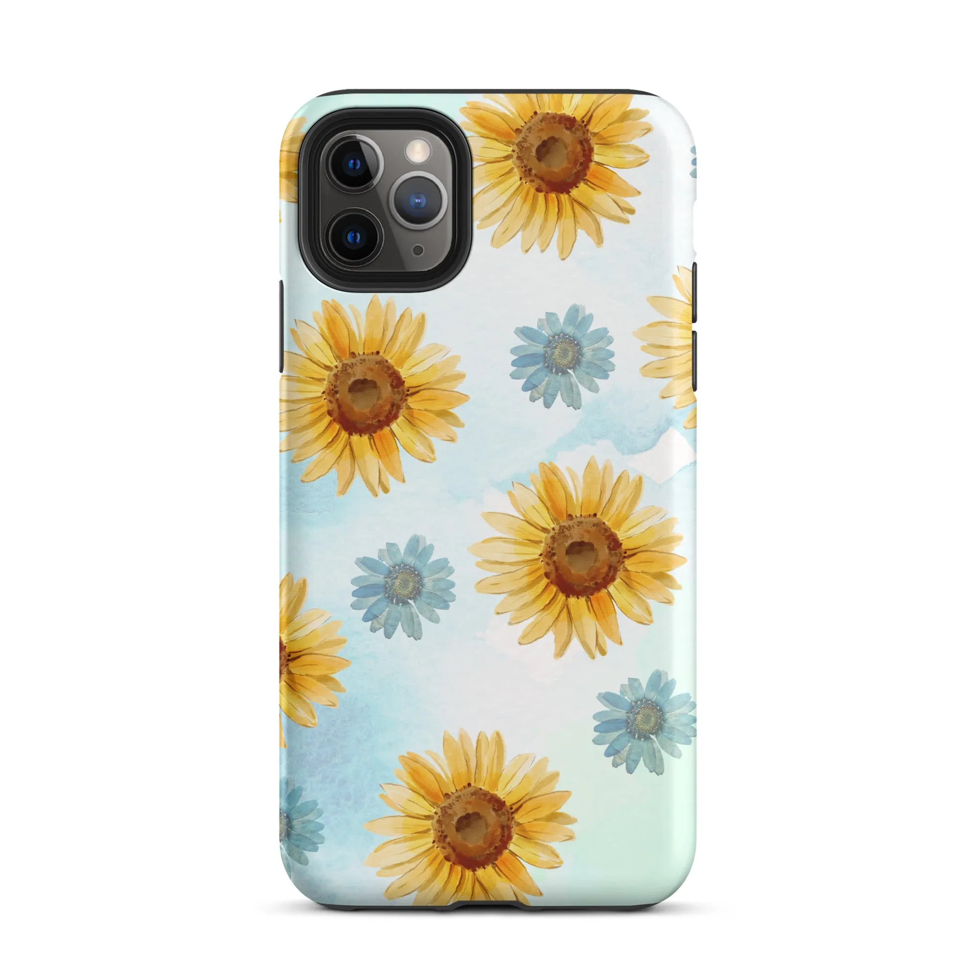 Azure Autumn Blossoms Premium iPhone Case