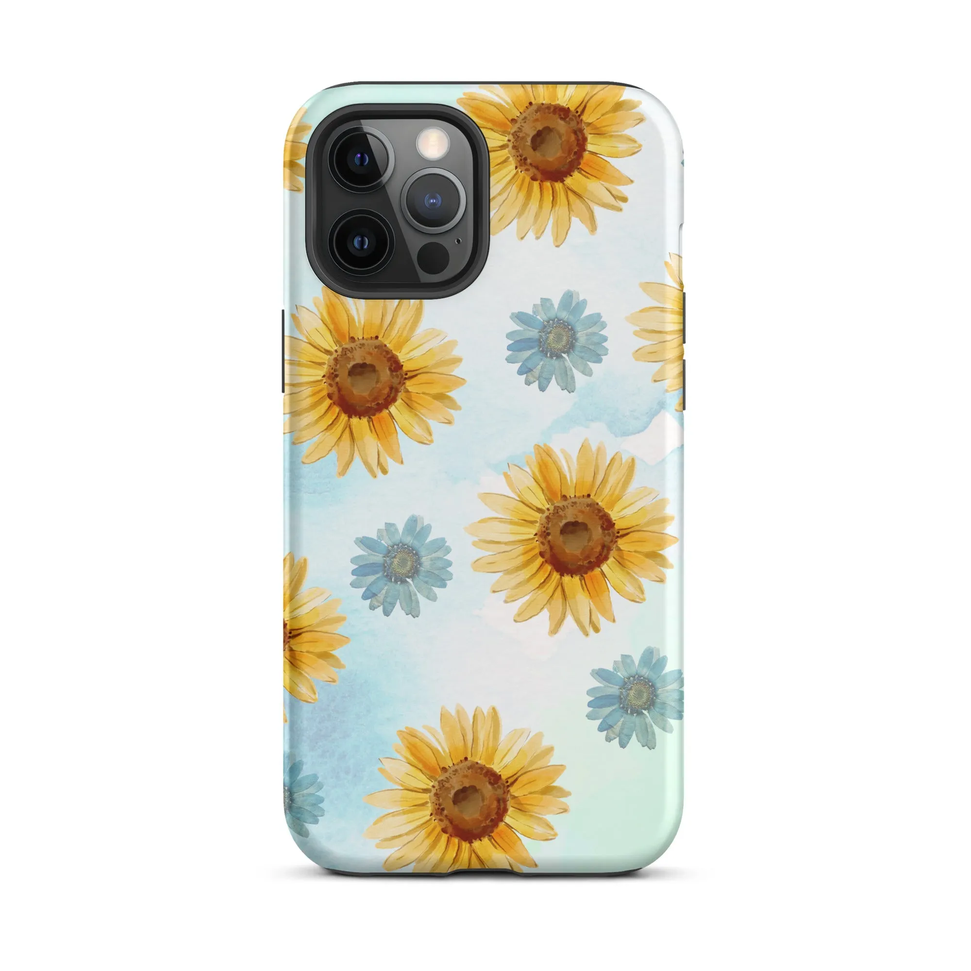 Azure Autumn Blossoms Premium iPhone Case