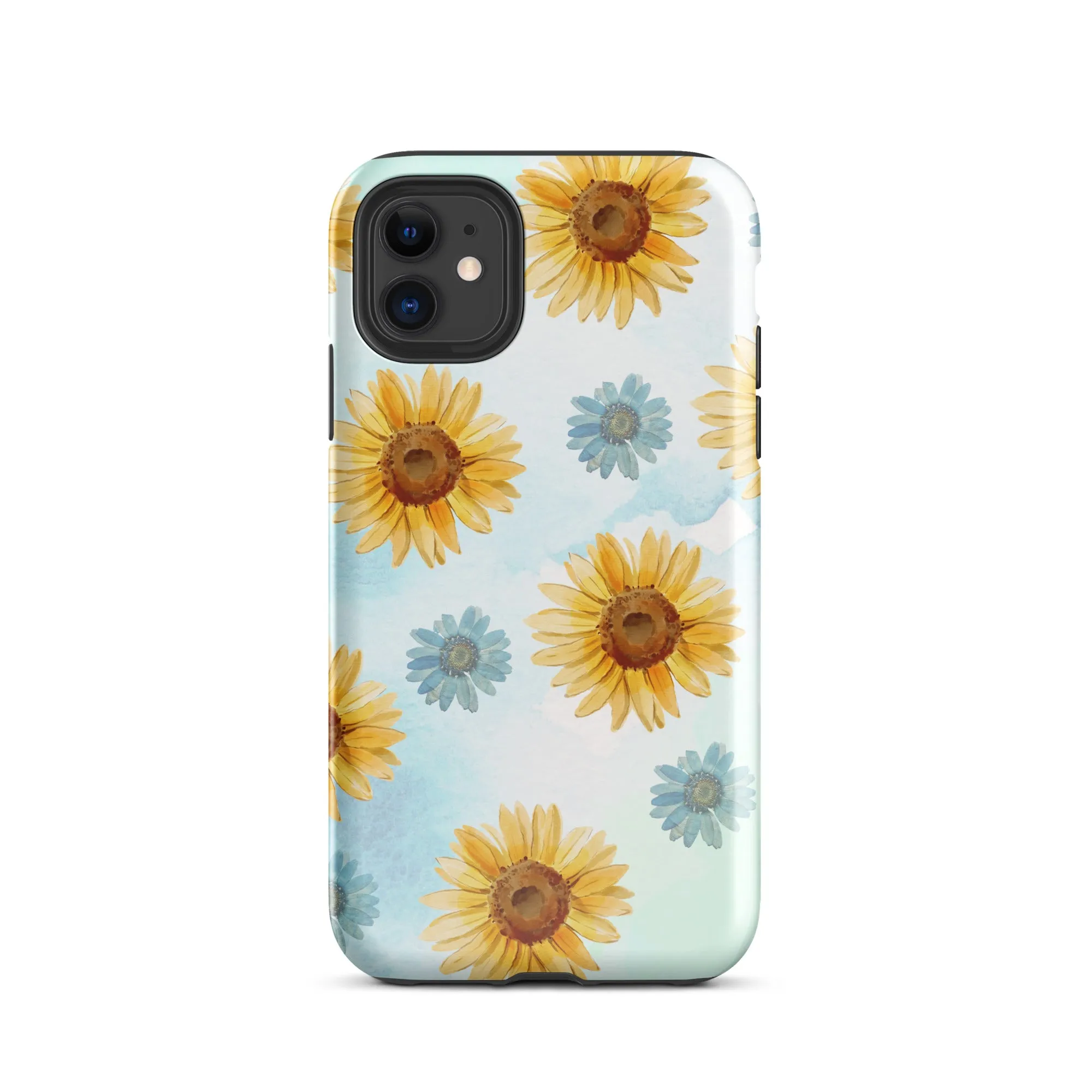 Azure Autumn Blossoms Premium iPhone Case