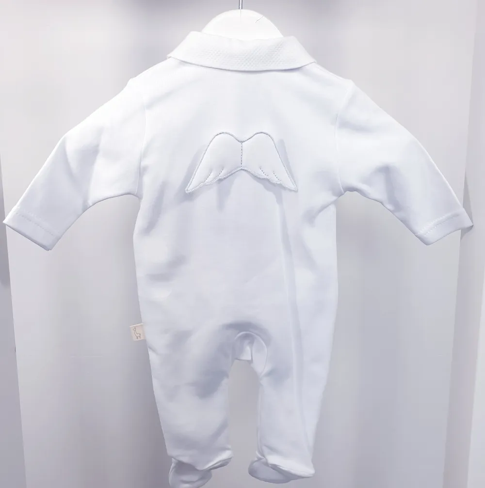 Baby Gi White Angel Wings Cotton Sleepsuit