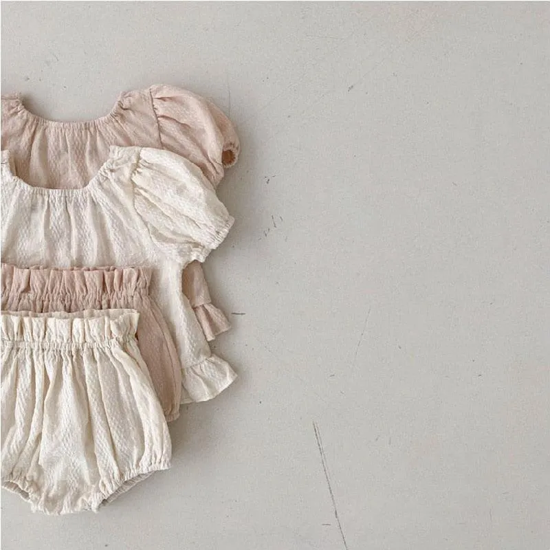 Baby Ruffled Blouse With Bloomer