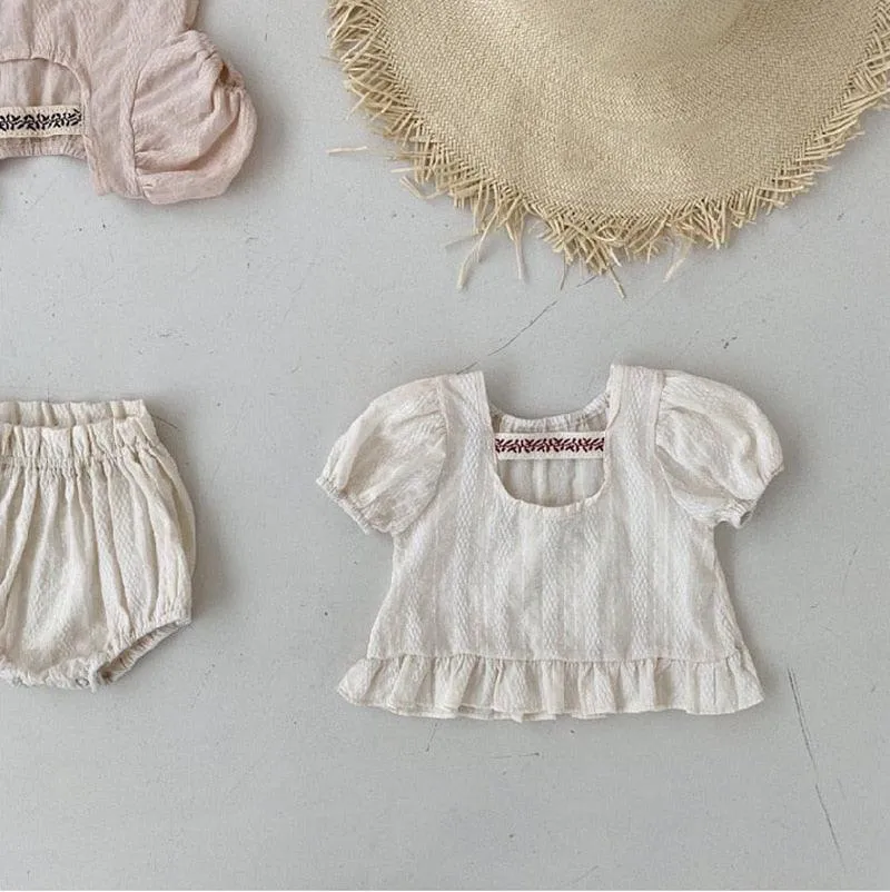 Baby Ruffled Blouse With Bloomer