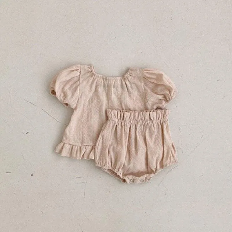 Baby Ruffled Blouse With Bloomer