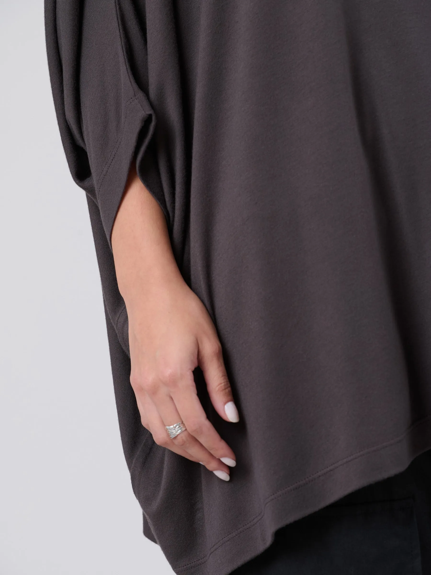 Bamboo Jersey Short Sleeve Asymmetric Top