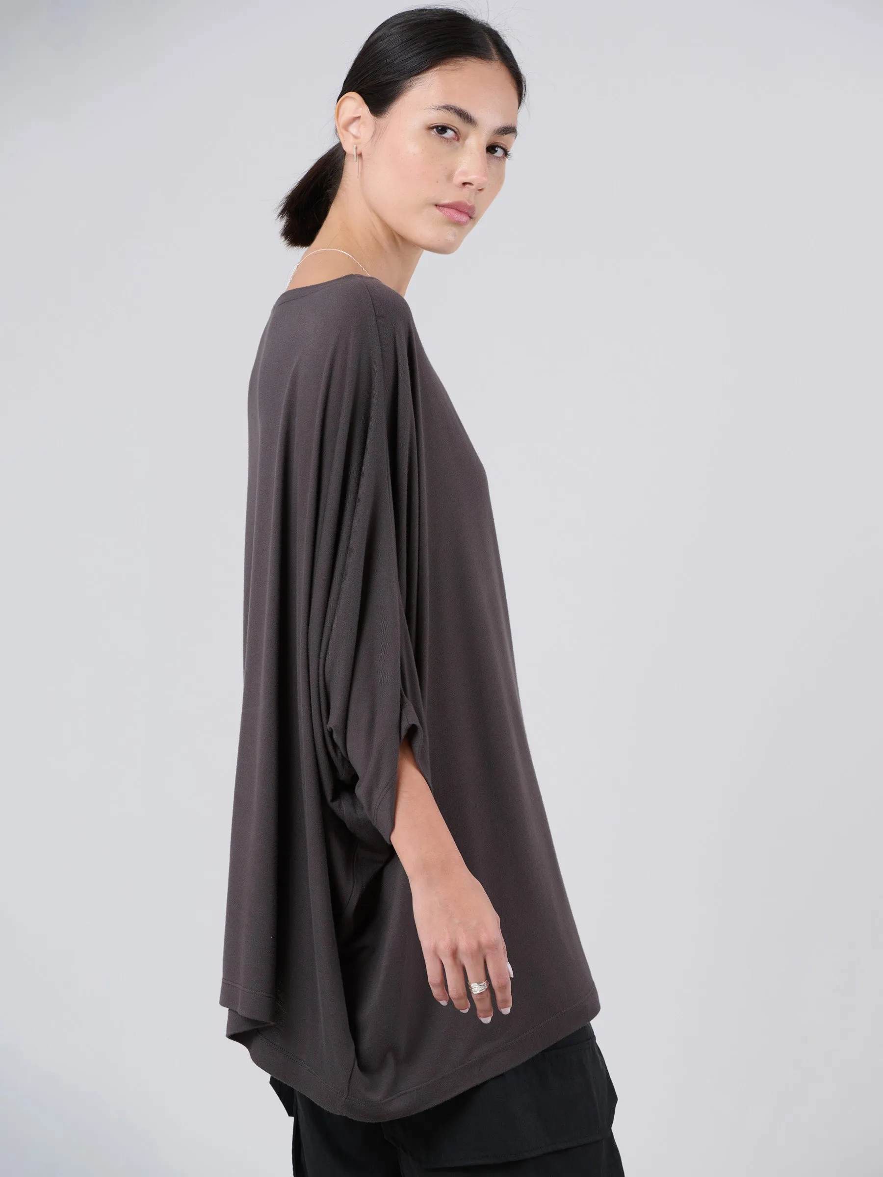 Bamboo Jersey Short Sleeve Asymmetric Top