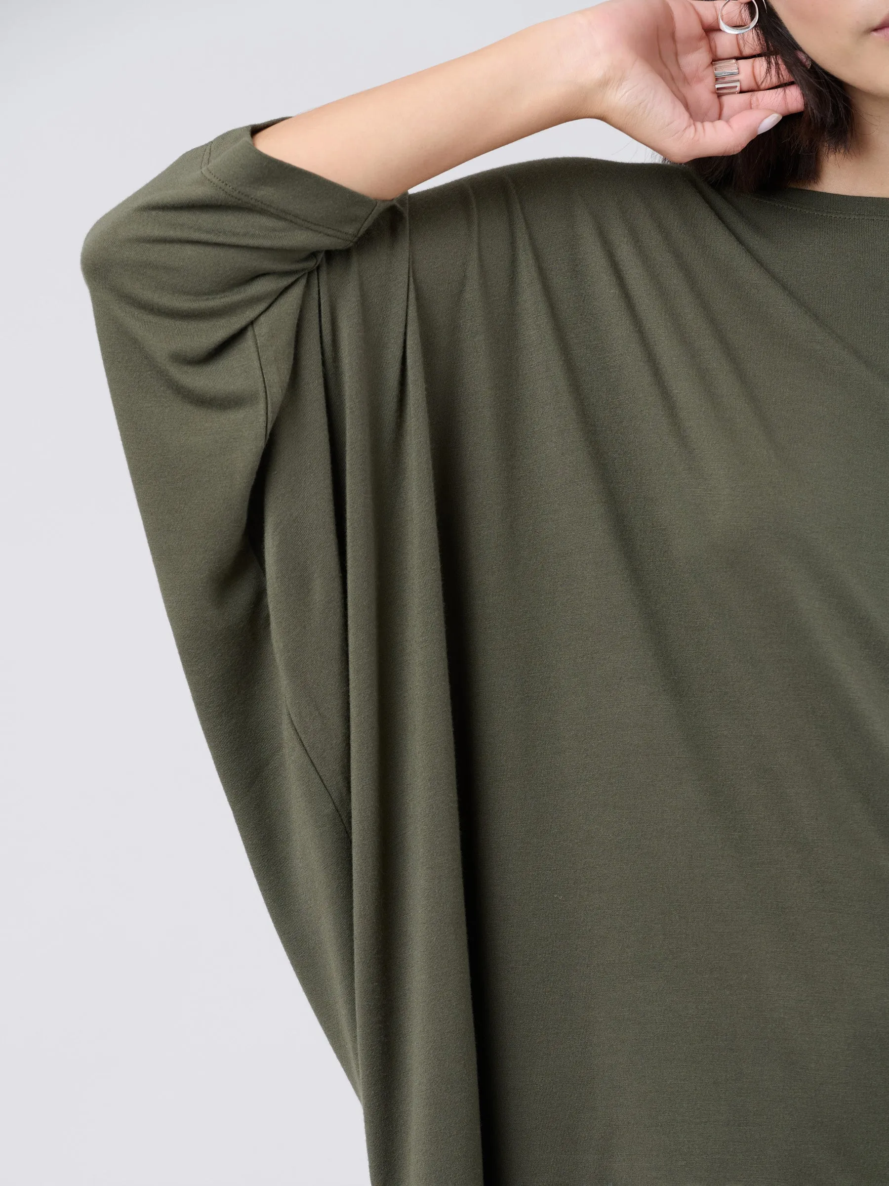 Bamboo Jersey Short Sleeve Asymmetric Top