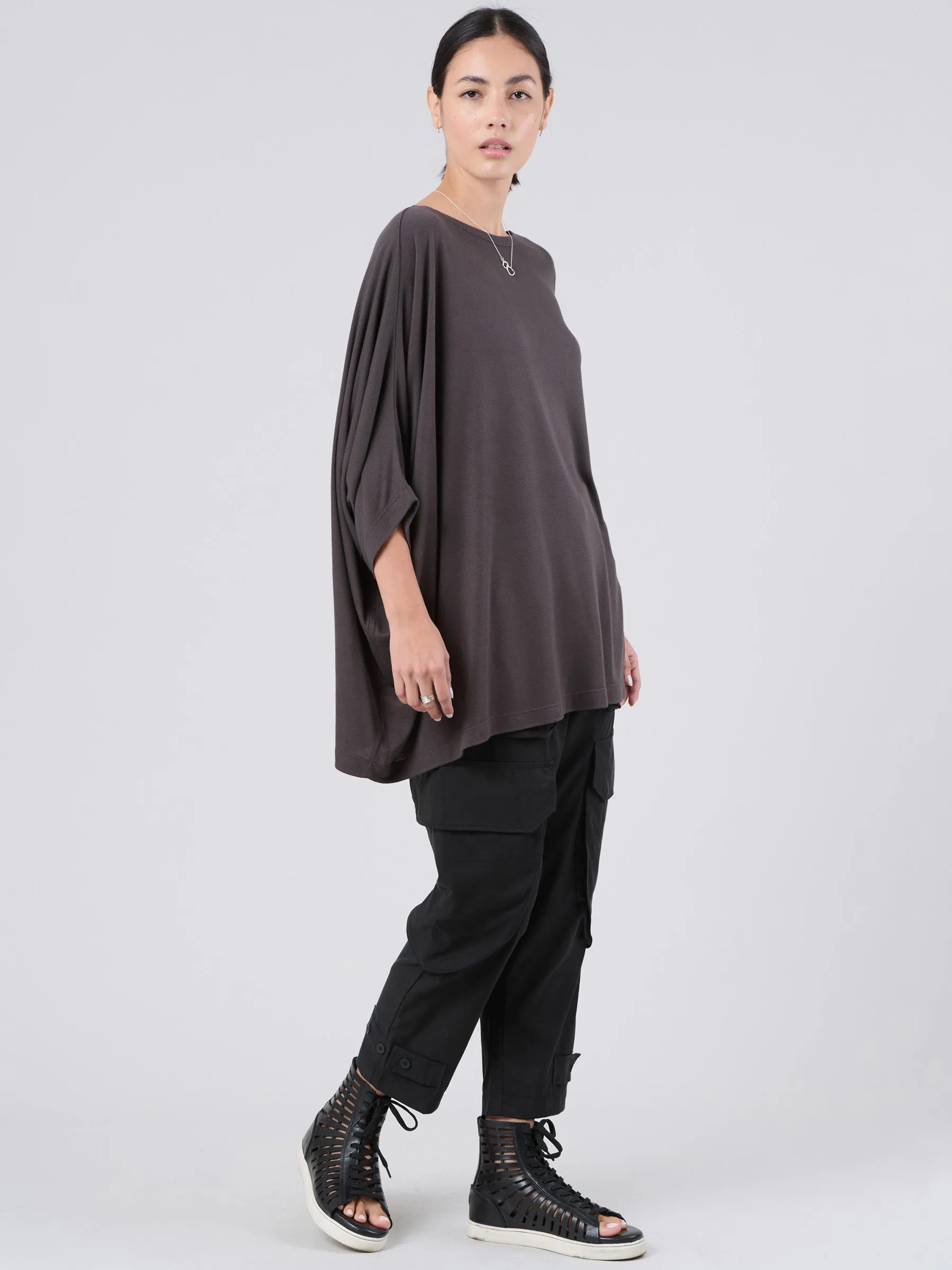 Bamboo Jersey Short Sleeve Asymmetric Top