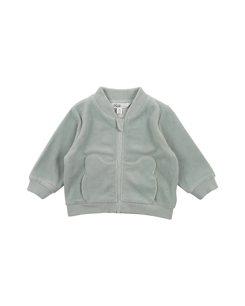 Bebe Atlas Velour Jacket - Sage (Size 000-2)